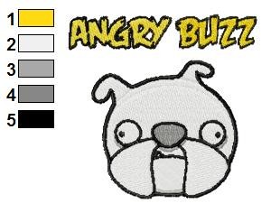 Funny Angry Buzz Embroidery Design 02